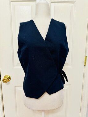 CHRISTIAN LACROIX BLACK WRAP VEST MEDIUM